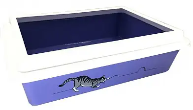 СКИДКА ZOOexpress туалет для кошек "lux" с рамкой, с рисунком 