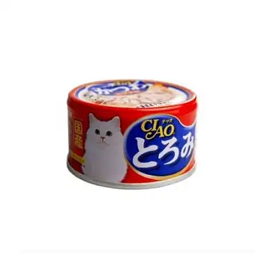 Inaba Тороми консервы для взрослых кошек куриное филе и тунец кацуо с мальками ширасу в бульоне