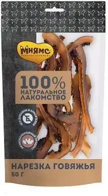 Мнямс лакомство для собак Нарезка говяжья