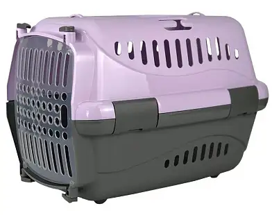 ZOOexpress переноска для собак и кошек с прозрачной пластиковой дверцей "Турне", фиолетовая