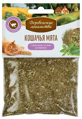 Деревенские лакомства для кошек кошачья мята "Тимьян + пустырник"