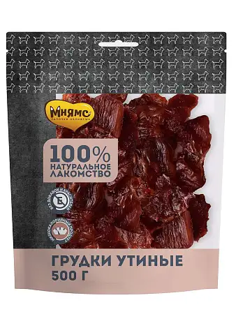 Купить Мнямс лакомство для собак Грудки утиные 500г